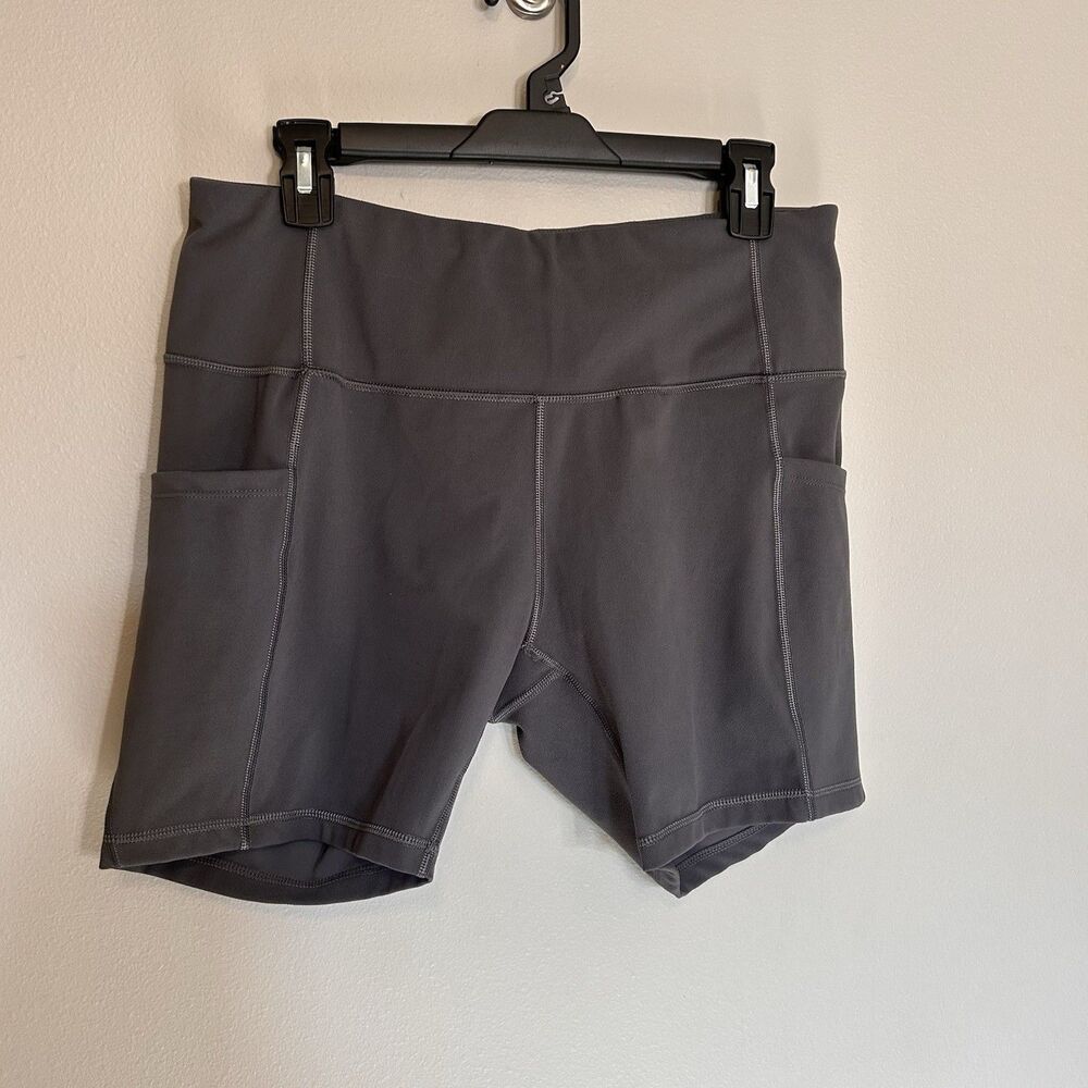 Heathyoga Womens XXL Jogger Shorts Gray 6 in. Inseam Compression Waistband